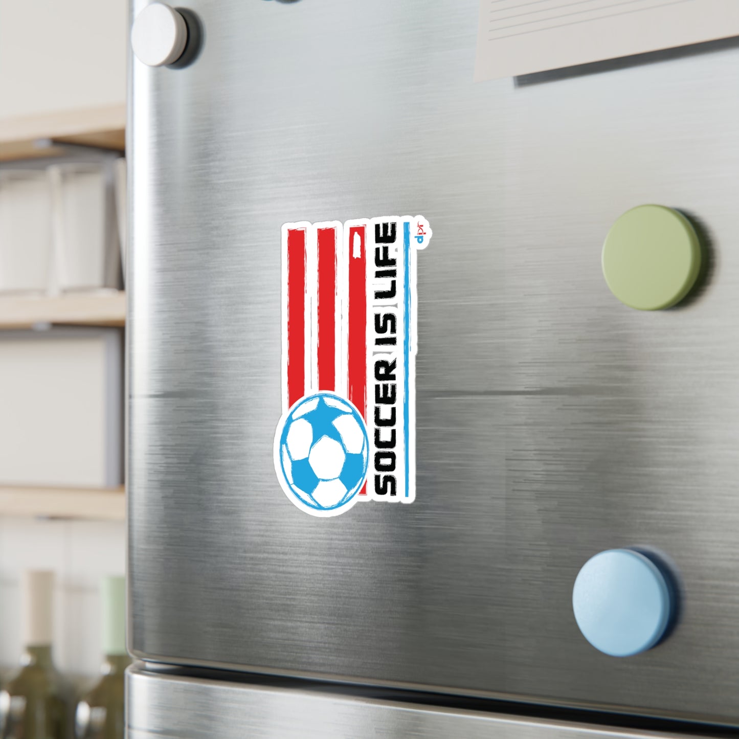 Soccer is life Puerto Rican Flag Waterproof Kiss-Cut Vinyl Decals