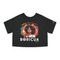 Back To School Boricua Girl Flow Black T Shirt Flowy Cropped Tee