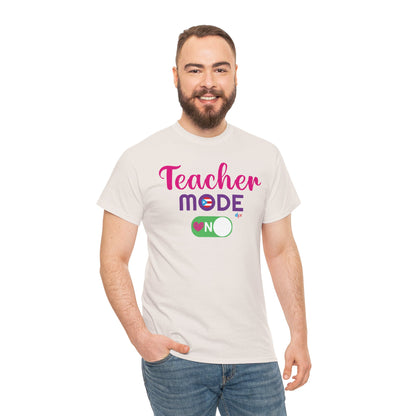 Teacher Mode ON - Back to School Boricua Teacher Heavy Cotton Tee