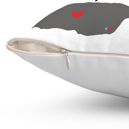 Familia is Always Close to the Heart Florida Spun Polyester Square Pillow
