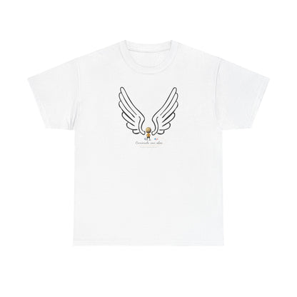 "Cosiendo sus alas" Soccer Player Unisex Heavy Cotton Tee