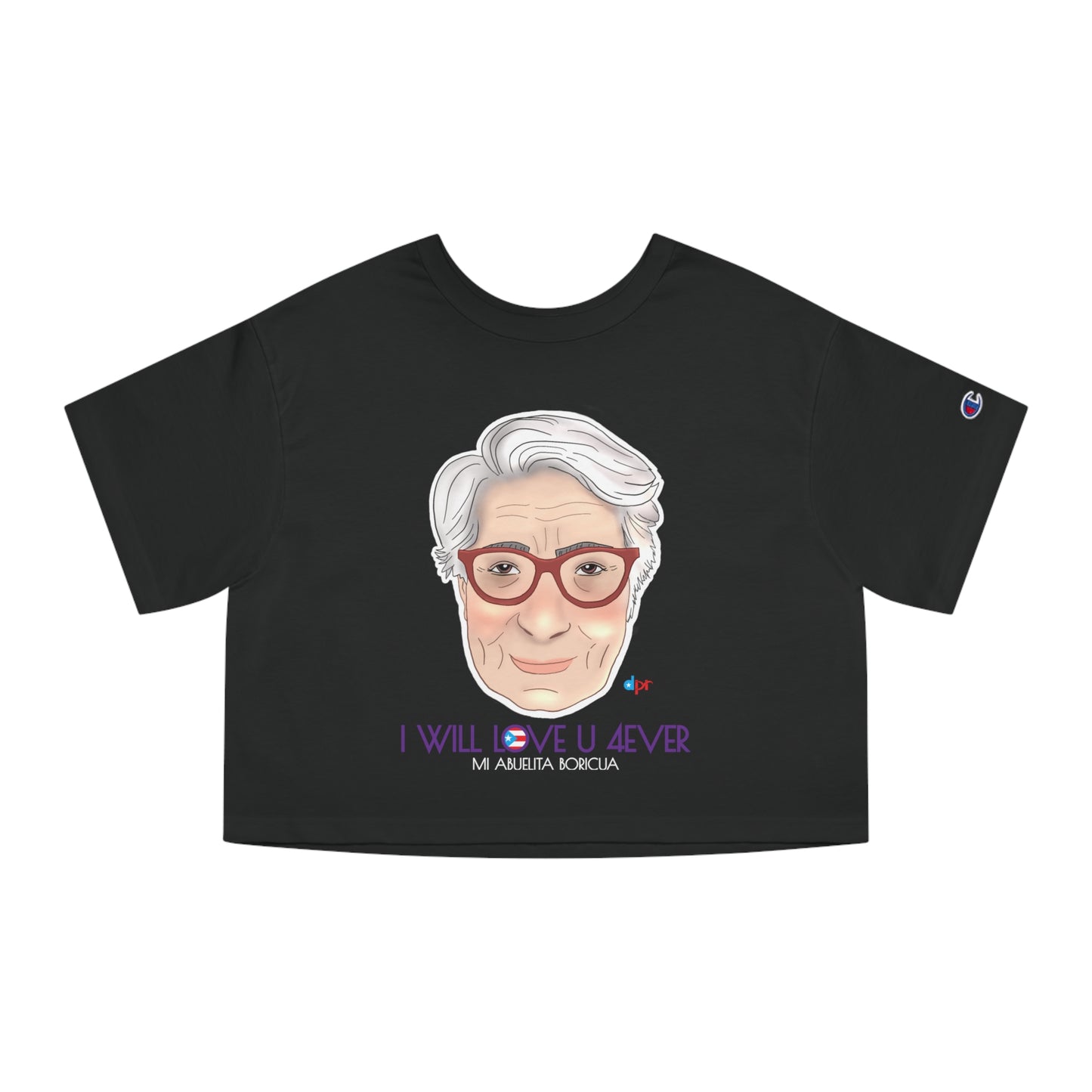 I Will Love You Forever Abuelita Boricua Women's Flowy Cropped Tee