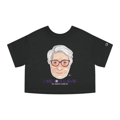 I Will Love You Forever Abuelita Boricua Women's Flowy Cropped Tee