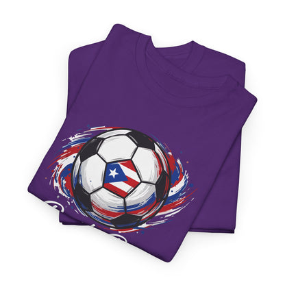 Puerto Rico Soccer Ball Flag | Unisex Heavy Cotton T-Shirt
