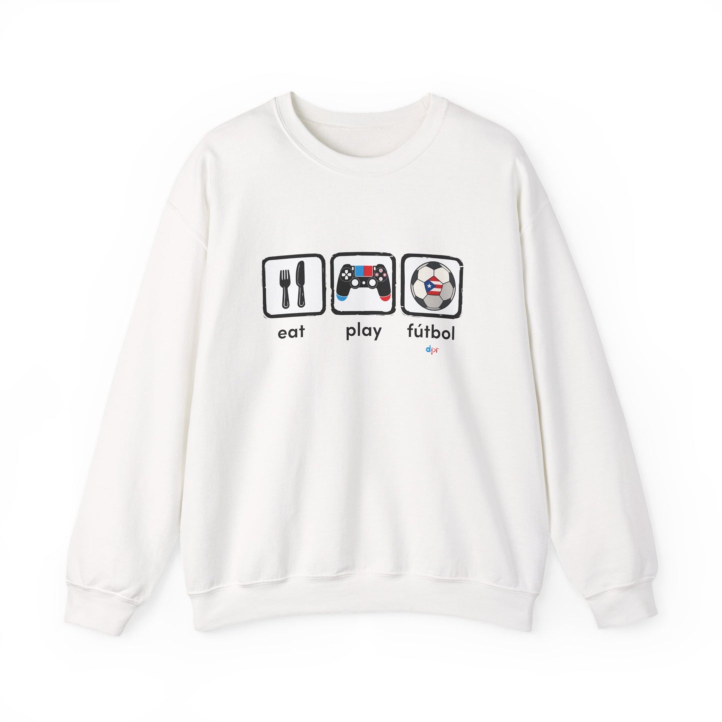 Eat Play Soccer Puerto Rican Flag Heavy Blend™ Crewneck Sweatshirt