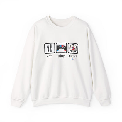 Eat Play Soccer Puerto Rican Flag Heavy Blend™ Crewneck Sweatshirt