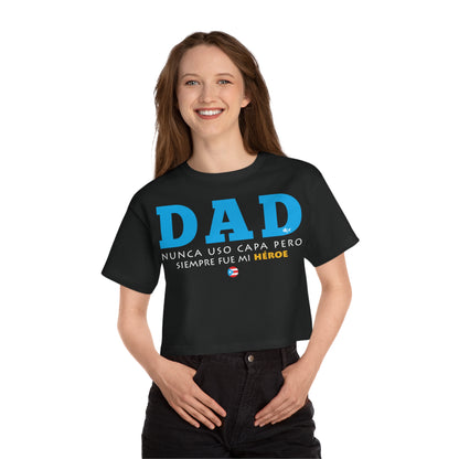DAD Mi Héroe Blue Women's Flowy Cropped Tee