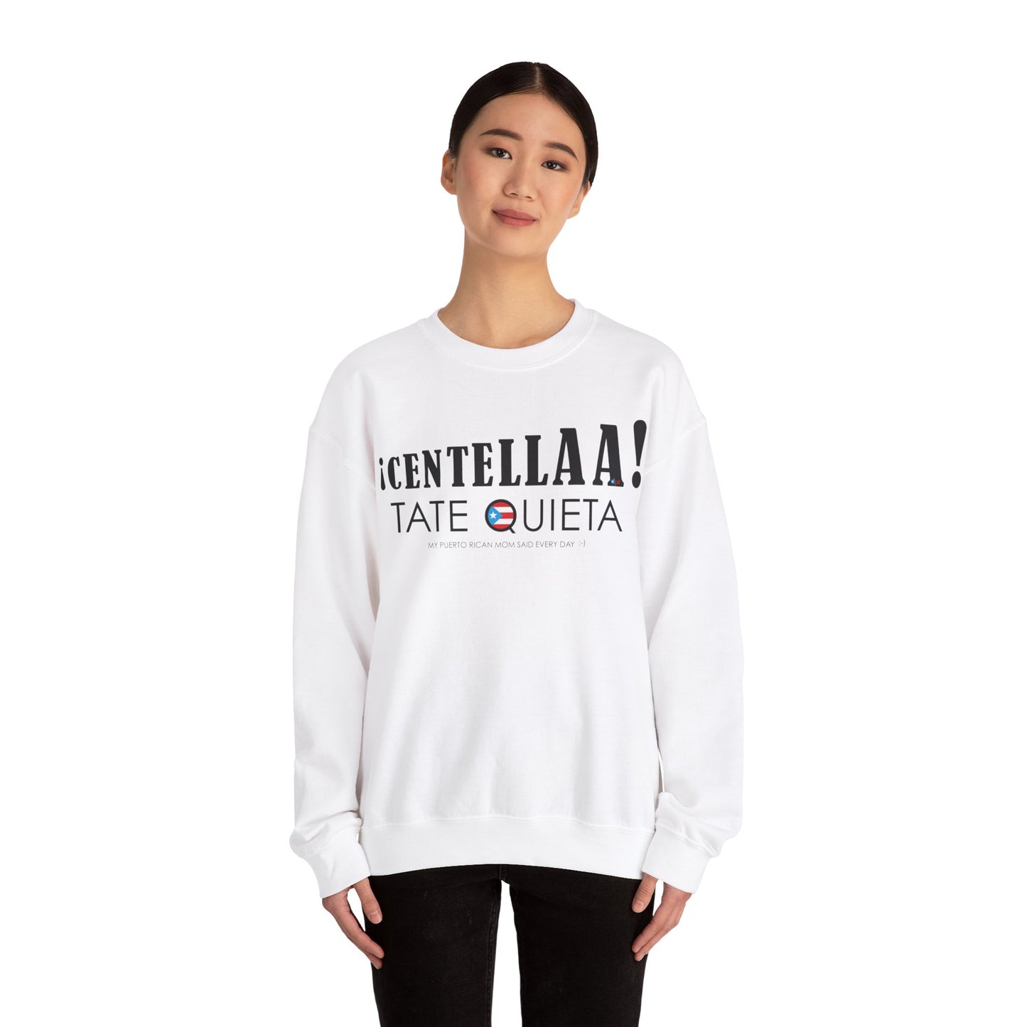 CENTELLA! Puerto Rican Mom WOMAN Heavy Blend™ Crewneck Sweaters