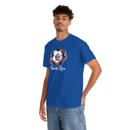 Puerto Rico Soccer Ball Flag | Unisex Heavy Cotton T-Shirt