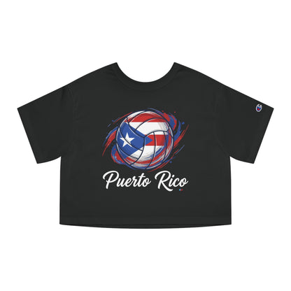 Puerto Rico Volleyball Women's Flowy Cropped Tee | Puerto Rican Volleyball Shirt