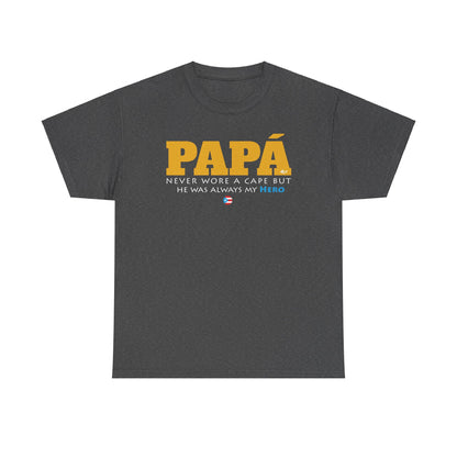 Papá My Hero Yellow Heavy Cotton Tee