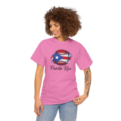 Puerto Rico Baseball Flag | Unisex Heavy Cotton T-Shirt