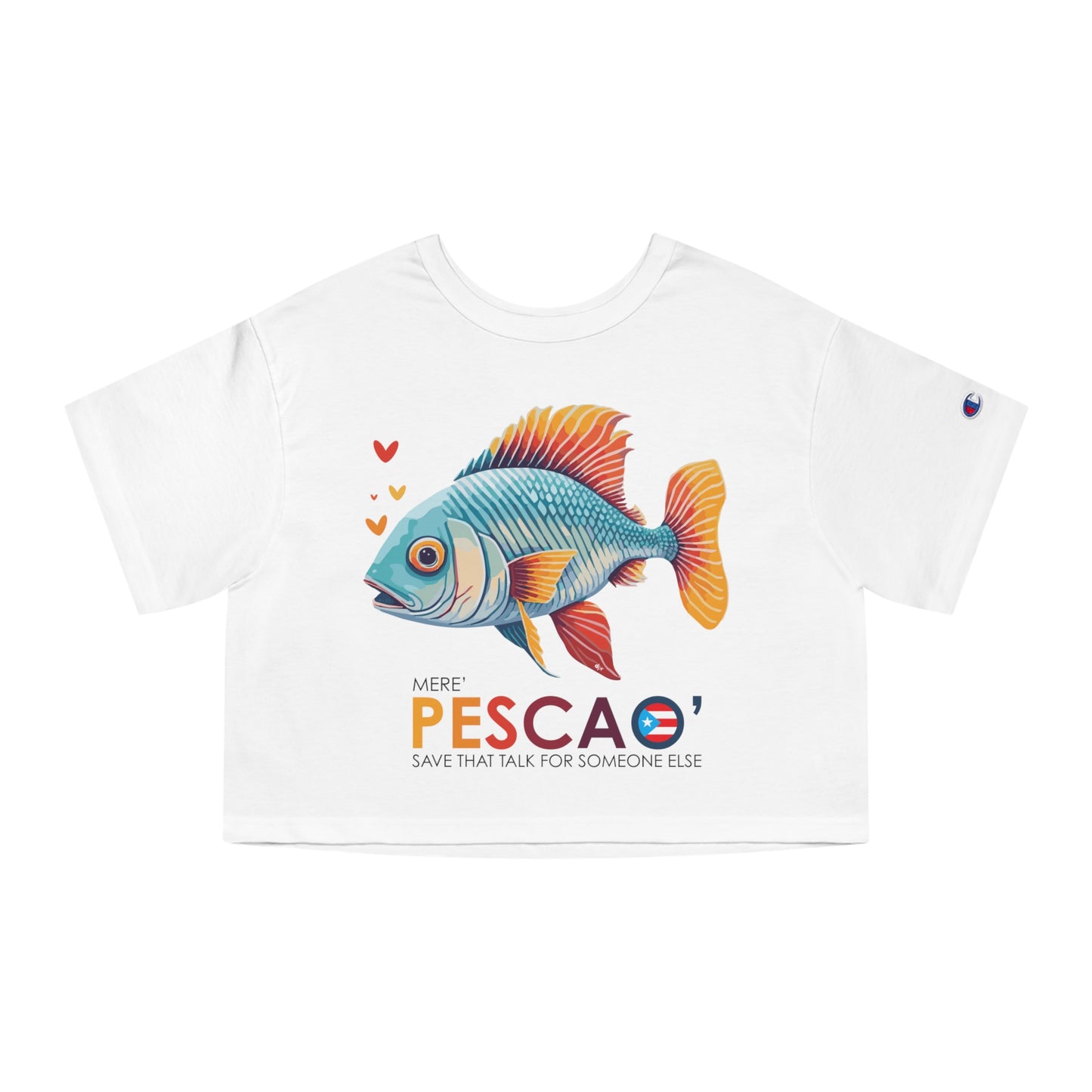 Mere' Pescao Save that Talk Flowy Cropped Tee