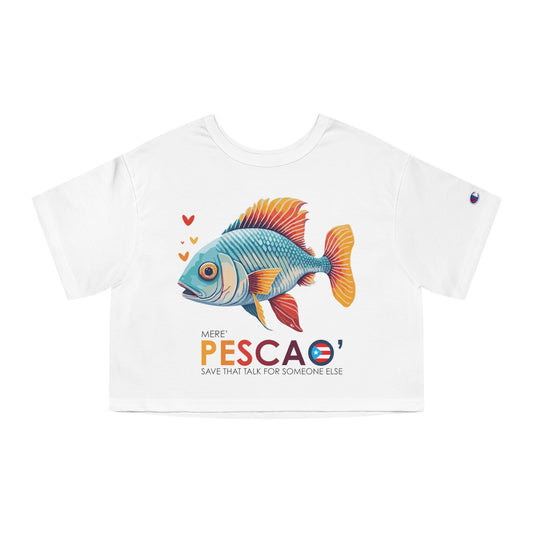 Mere' Pescao Save that Talk Flowy Cropped Tee