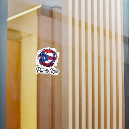 Puerto Rico Basketball Flag 2 Waterproof Kiss-Cut Vinyl Decal