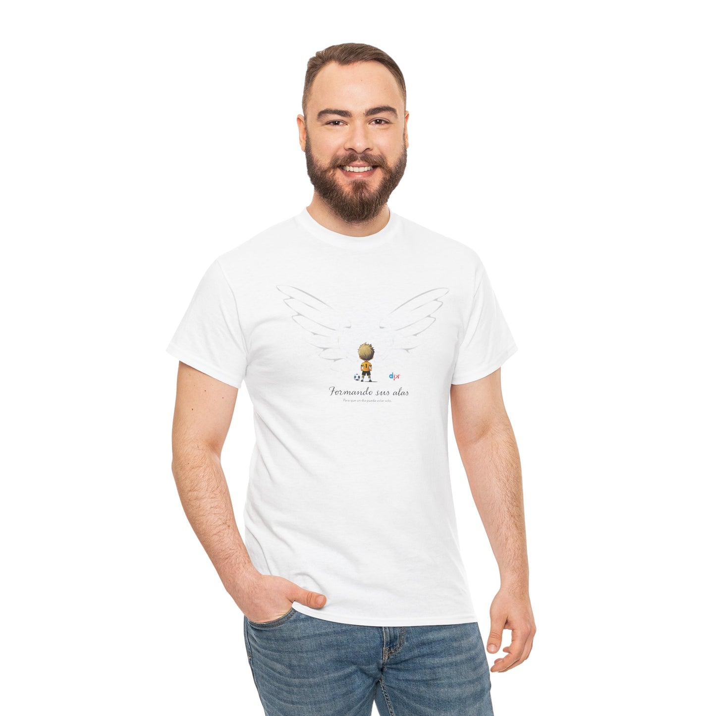 "Formando sus Alas" Soccer Player Unisex Heavy Cotton Tee