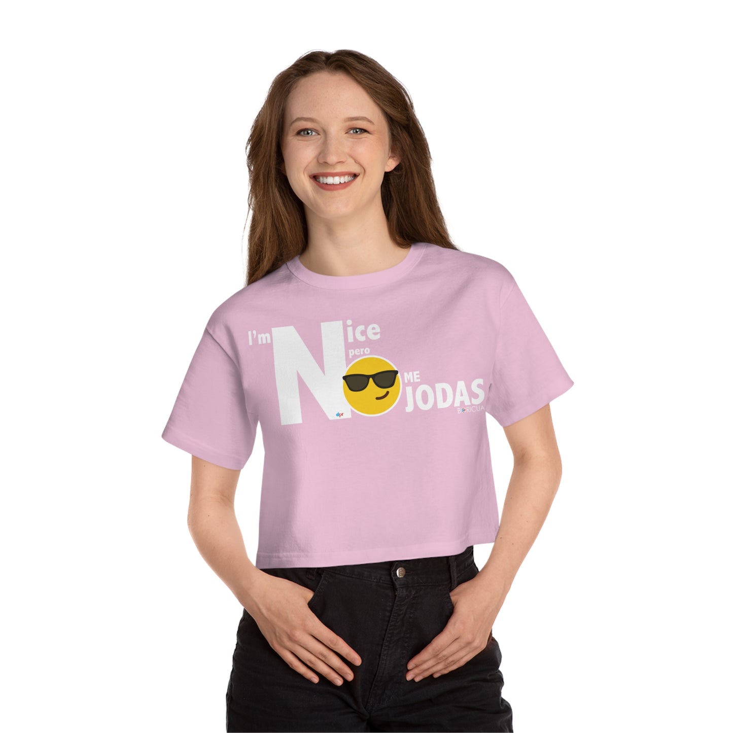 I'm Nice pero NO JODAS Flowy Cropped Tee