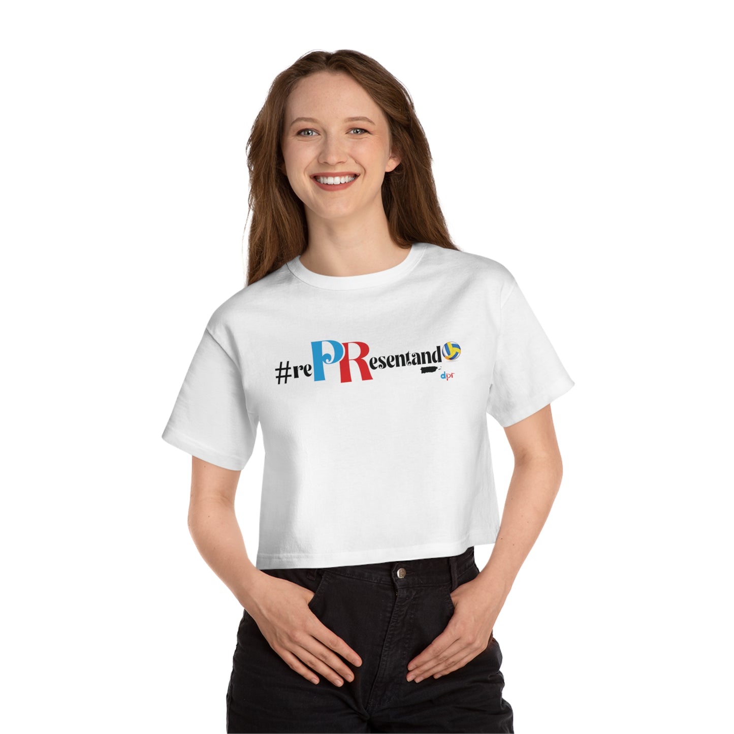 Puerto Rico Volleyball Cropped Tee | RePResentando™ Women's Flowy Crop Top | Boricua Volleyball Shirt