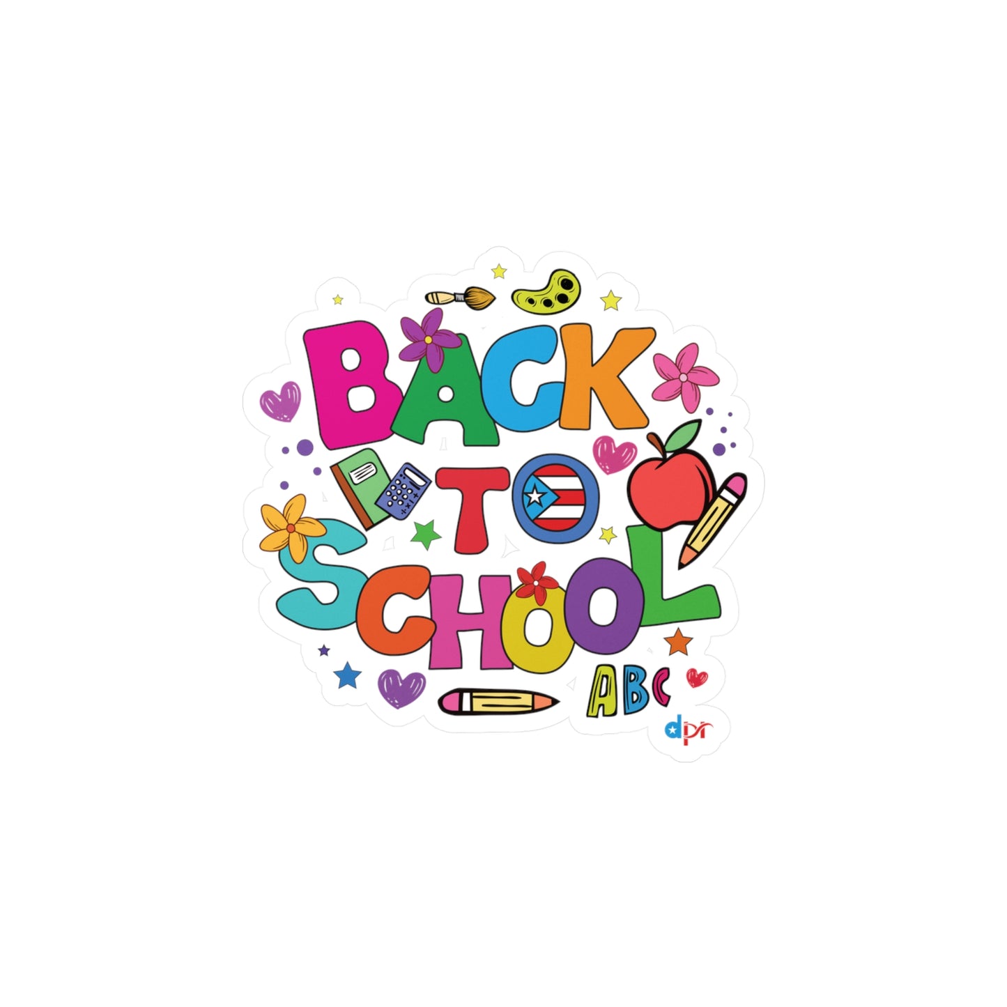 Back to School Boricua Kiss-Cut Vinyl Decals