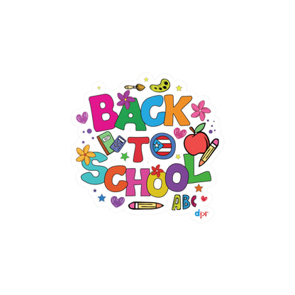 Back to School Boricua Kiss-Cut Vinyl Decals