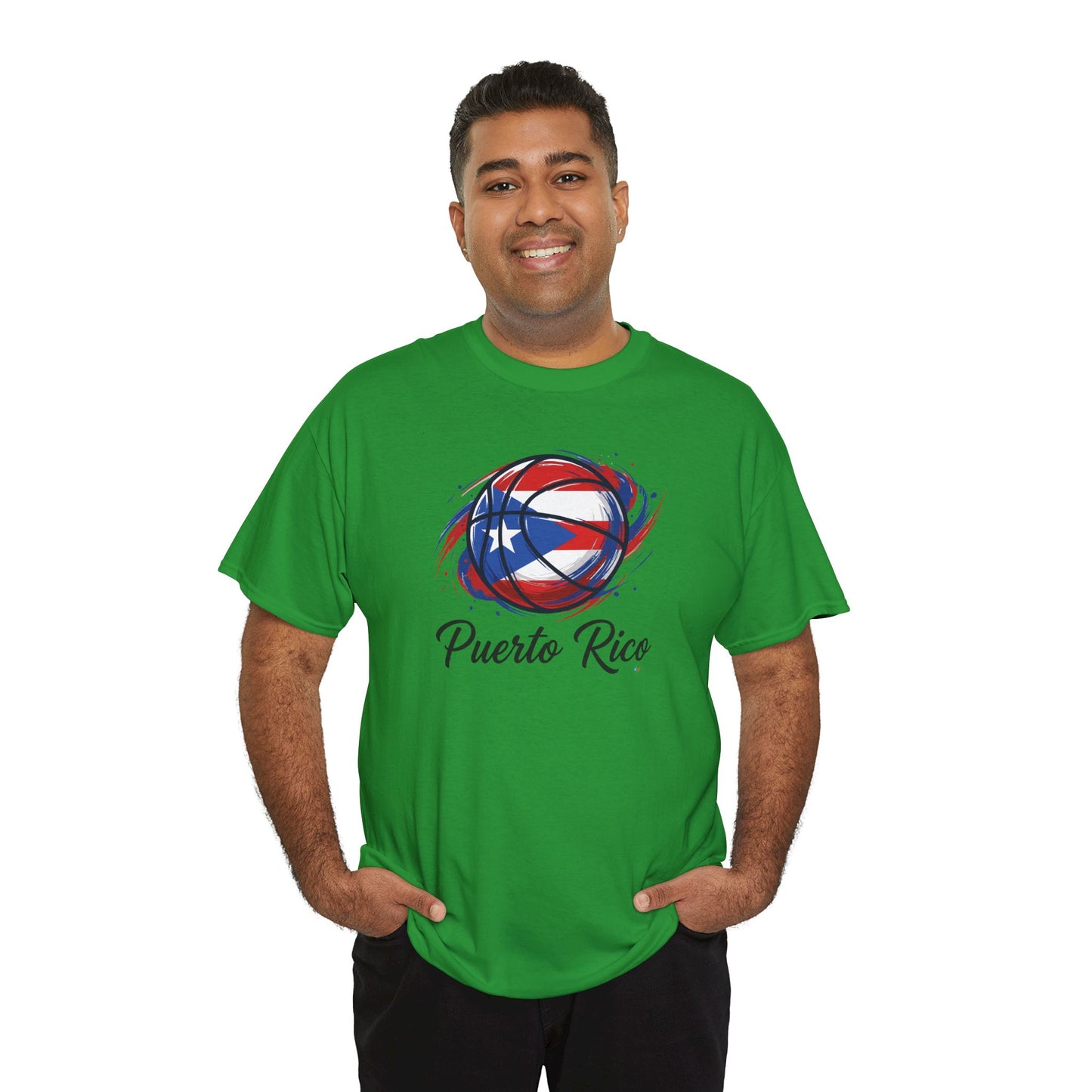 Puerto Rico Basketball Flag 2 | Unisex Heavy Cotton T-Shirt