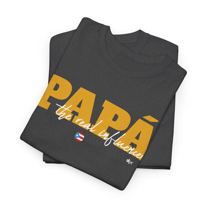 Papá The Real Influencer Yellow Heavy Cotton Tee