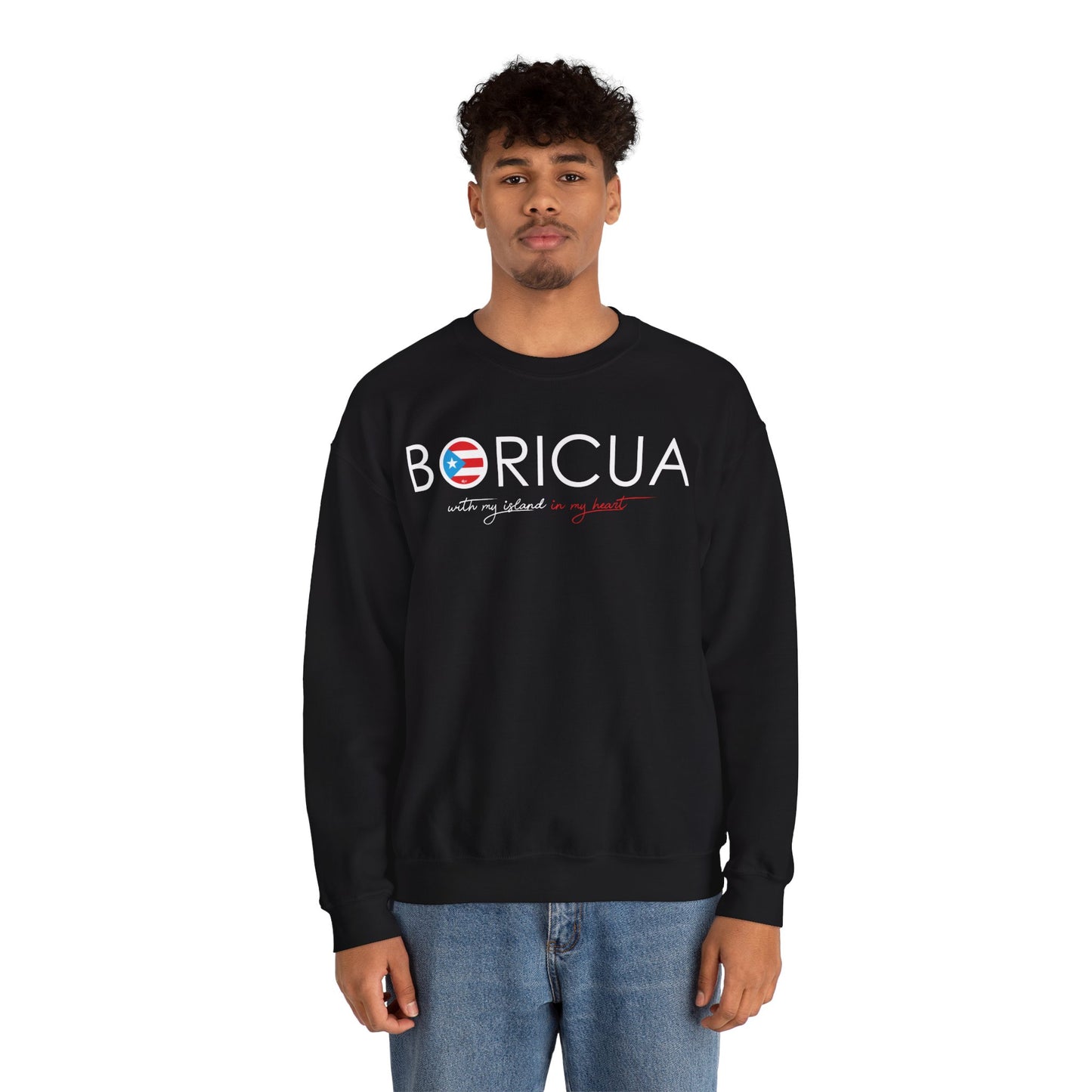 With my island in my Heart Unisex Heavy Blend™ Crewneck Sweaters