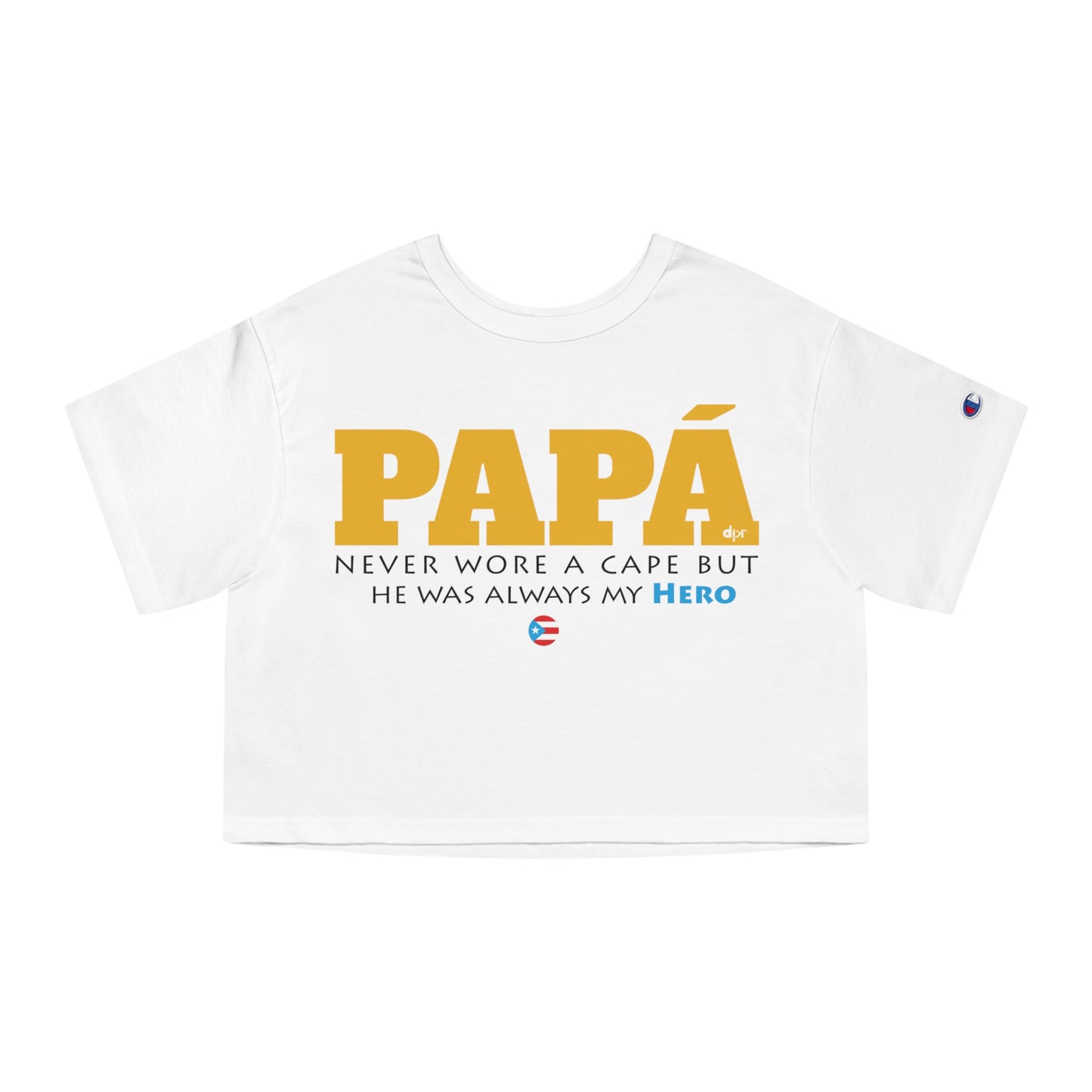 Papá My Hero Yellow Women's Flowy Cropped Tee