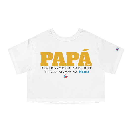 Papá My Hero Yellow Women's Flowy Cropped Tee