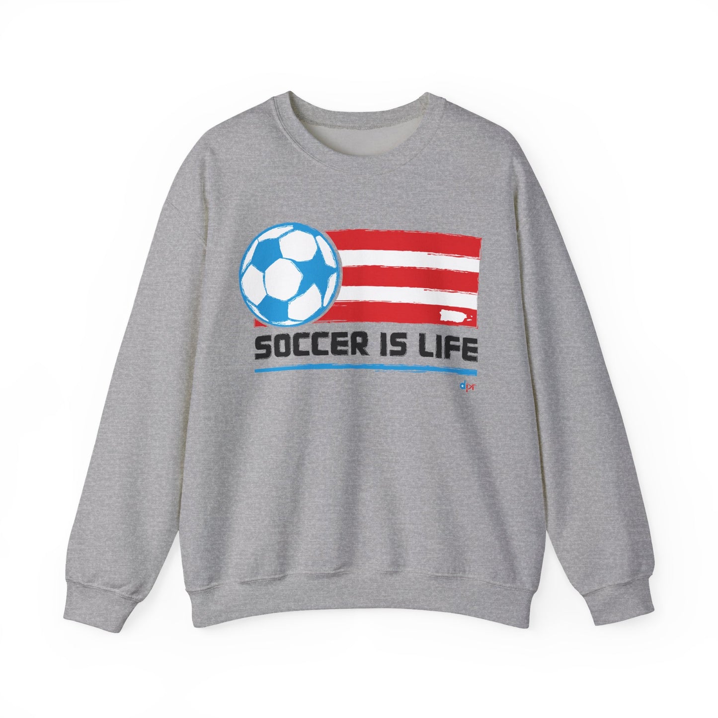 Soccer is life Puerto Rican Flag Heavy Blend™ Crewneck Sweatshirt