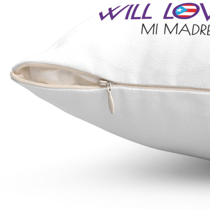 I Will Love You Forever Mamá Boricua Spun Polyester Square Pillow