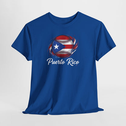 Puerto Rico Baseball Flag | Unisex Heavy Cotton T-Shirt