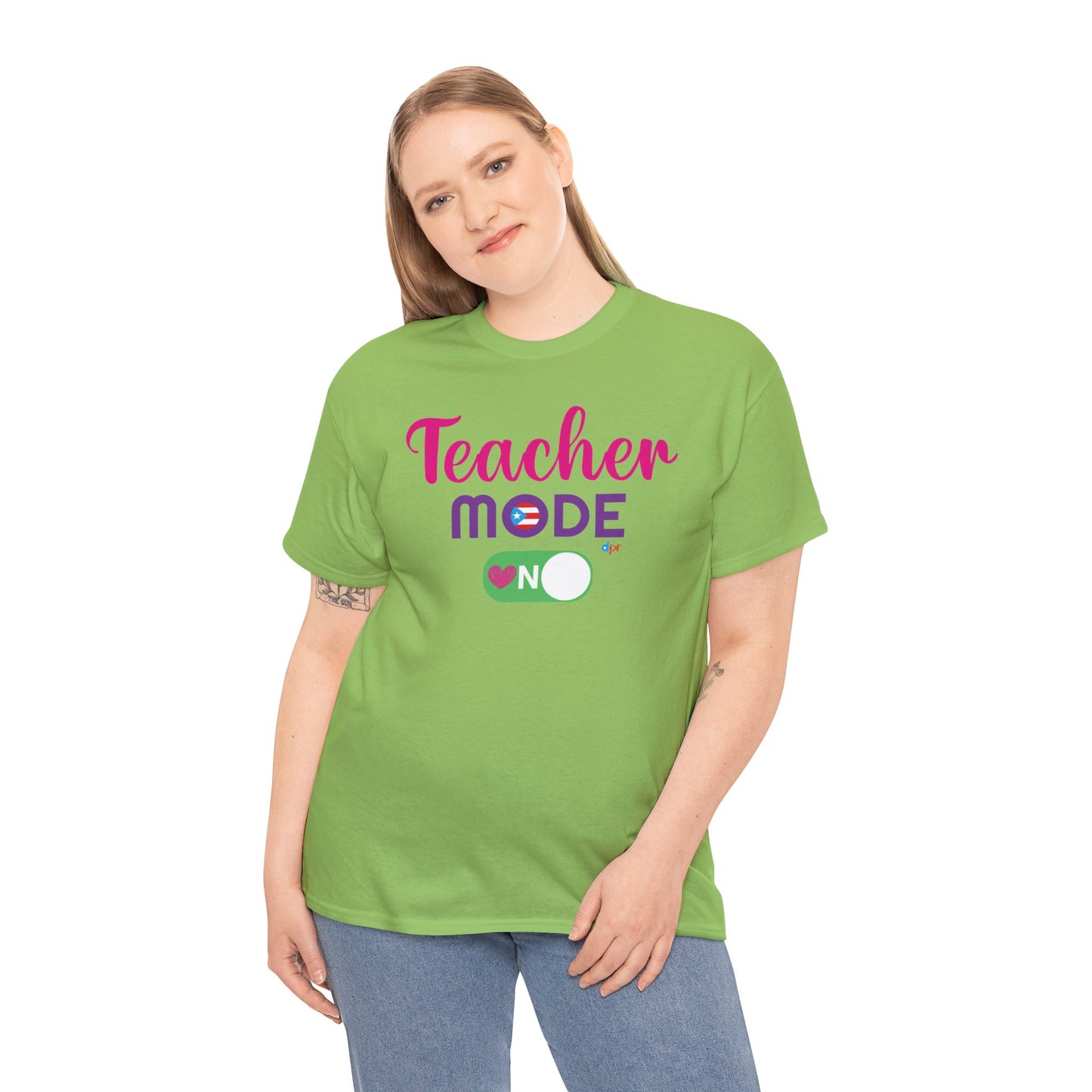 Teacher Mode ON - Back to School Boricua Teacher Heavy Cotton Tee