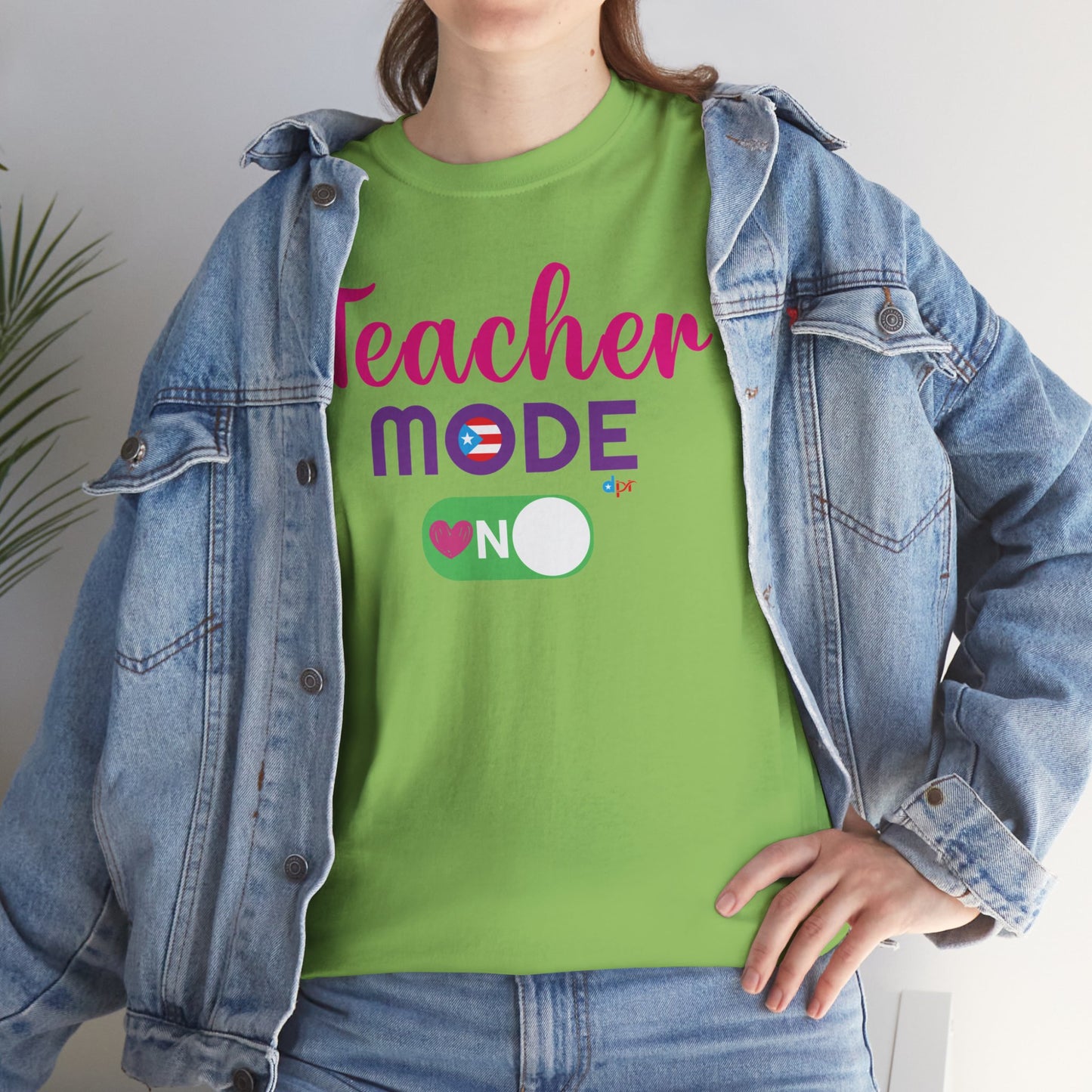 Teacher Mode ON - Back to School Boricua Teacher Heavy Cotton Tee