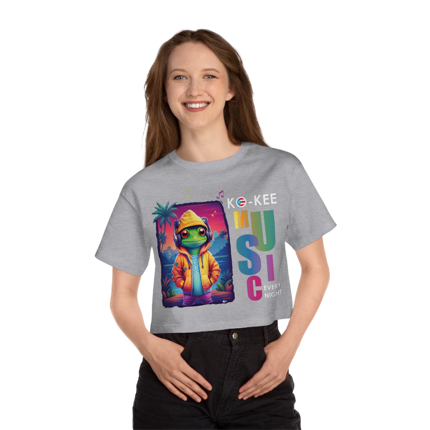 Coqui I Play Music Every Night Flowy Cropped Tee