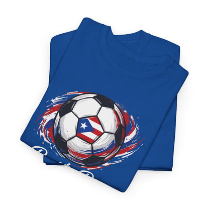 Puerto Rico Soccer Ball Flag | Unisex Heavy Cotton T-Shirt