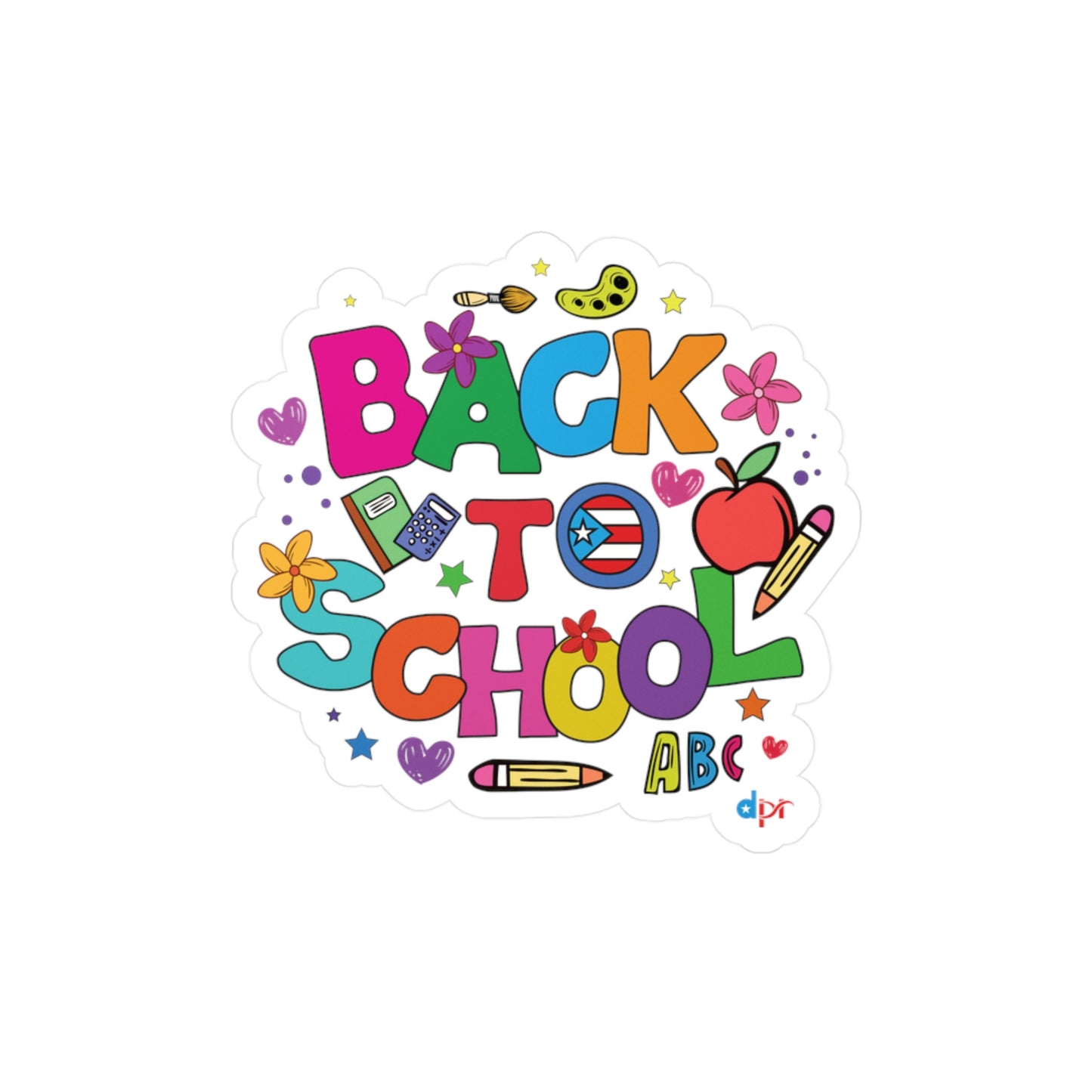 Back to School Boricua Kiss-Cut Vinyl Decals