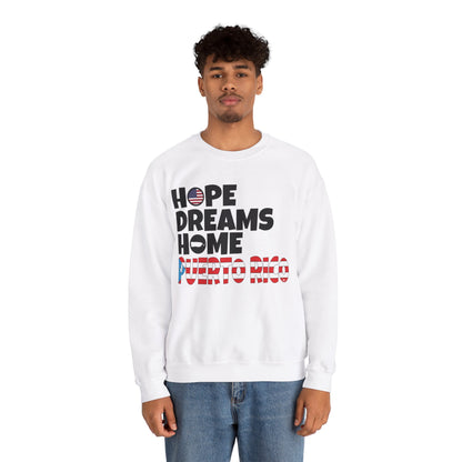 HOPE DREAMS HOME BANDERA Puerto Rico Heavy Blend™ Crewneck Sweaters
