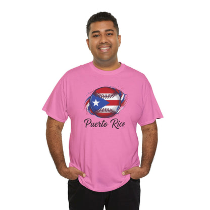 Puerto Rico Baseball Flag | Unisex Heavy Cotton T-Shirt