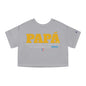 Papá My Hero Yellow Women's Flowy Cropped Tee