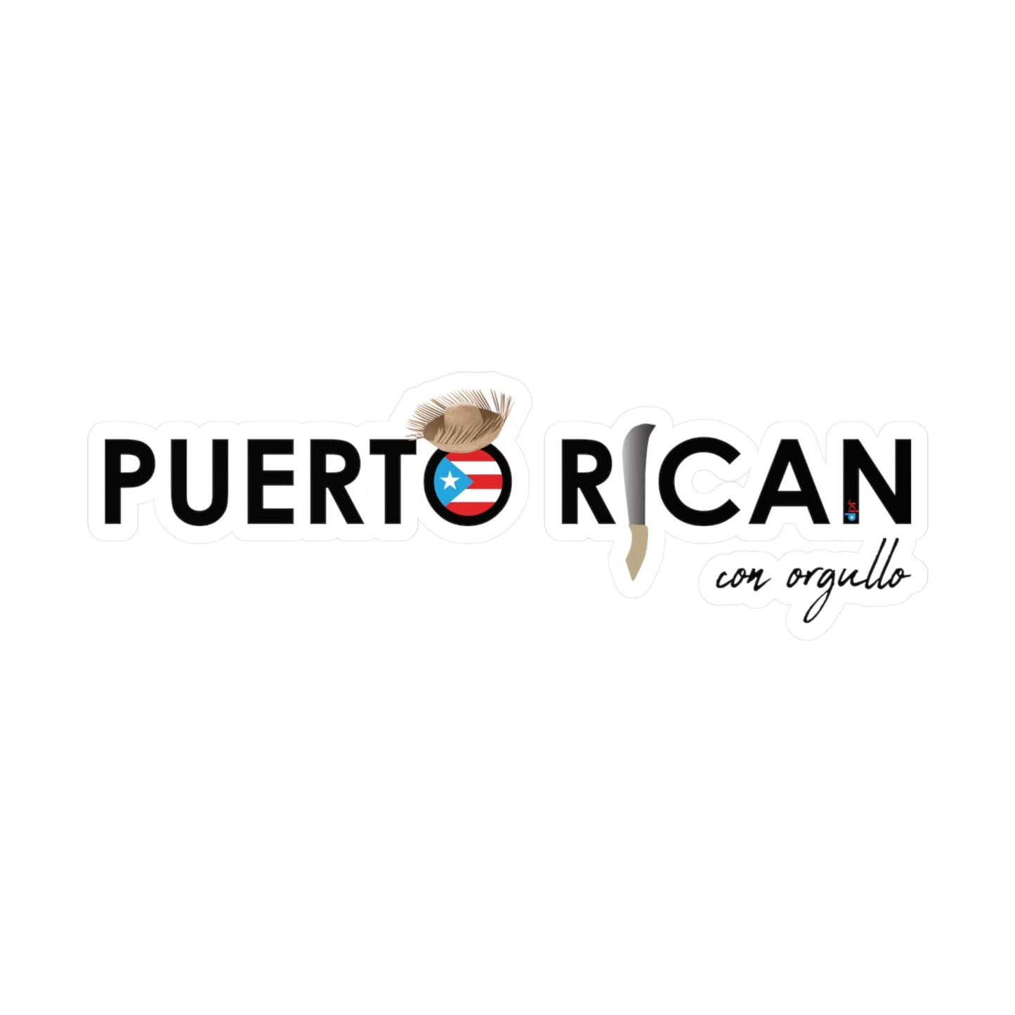 Puerto Rican con orgullo Waterproof Kiss-Cut Vinyl Decals