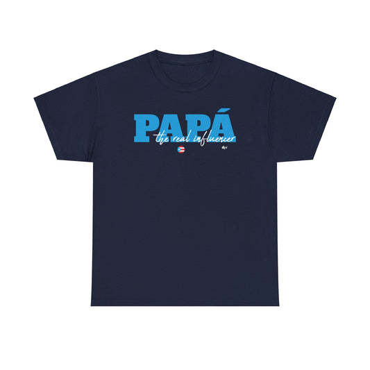 Papá The Real Influencer Blue Heavy Cotton Tee