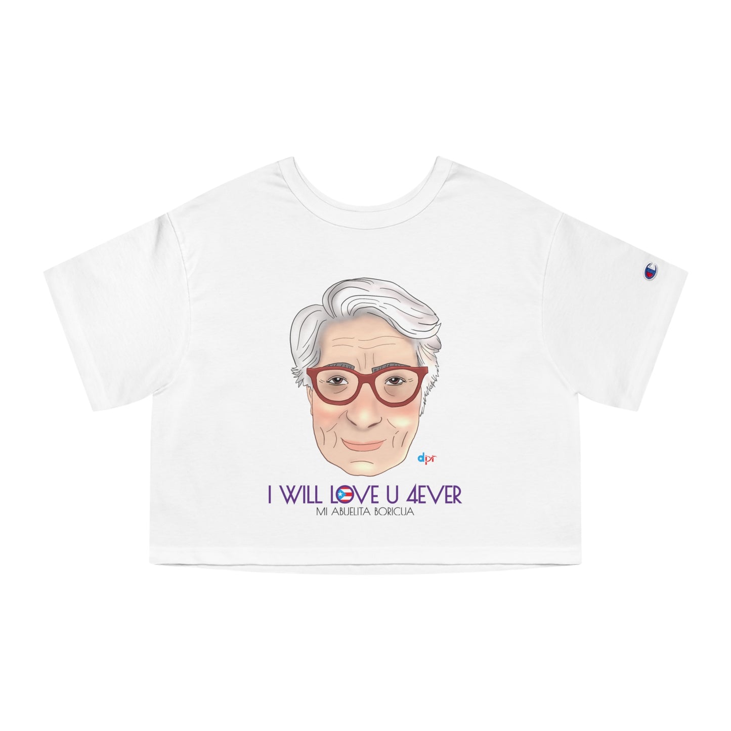 I Will Love You Forever Abuelita Boricua Women's Flowy Cropped Tee