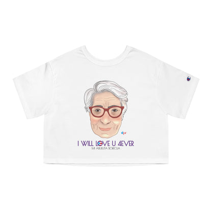 I Will Love You Forever Abuelita Boricua Women's Flowy Cropped Tee