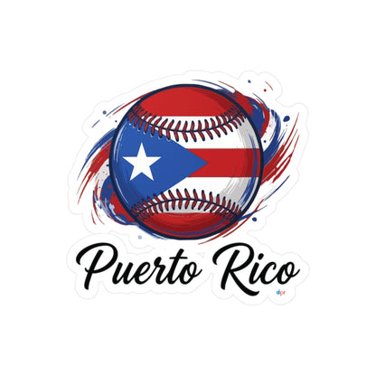 Puerto Rico Baseball Flag Waterproof Kiss-Cut Vinyl Decal