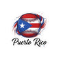 Puerto Rico Baseball Flag Waterproof Kiss-Cut Vinyl Decal