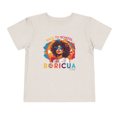 Back to School Boricua Girl Flow Toddler Short Sleeve Tee