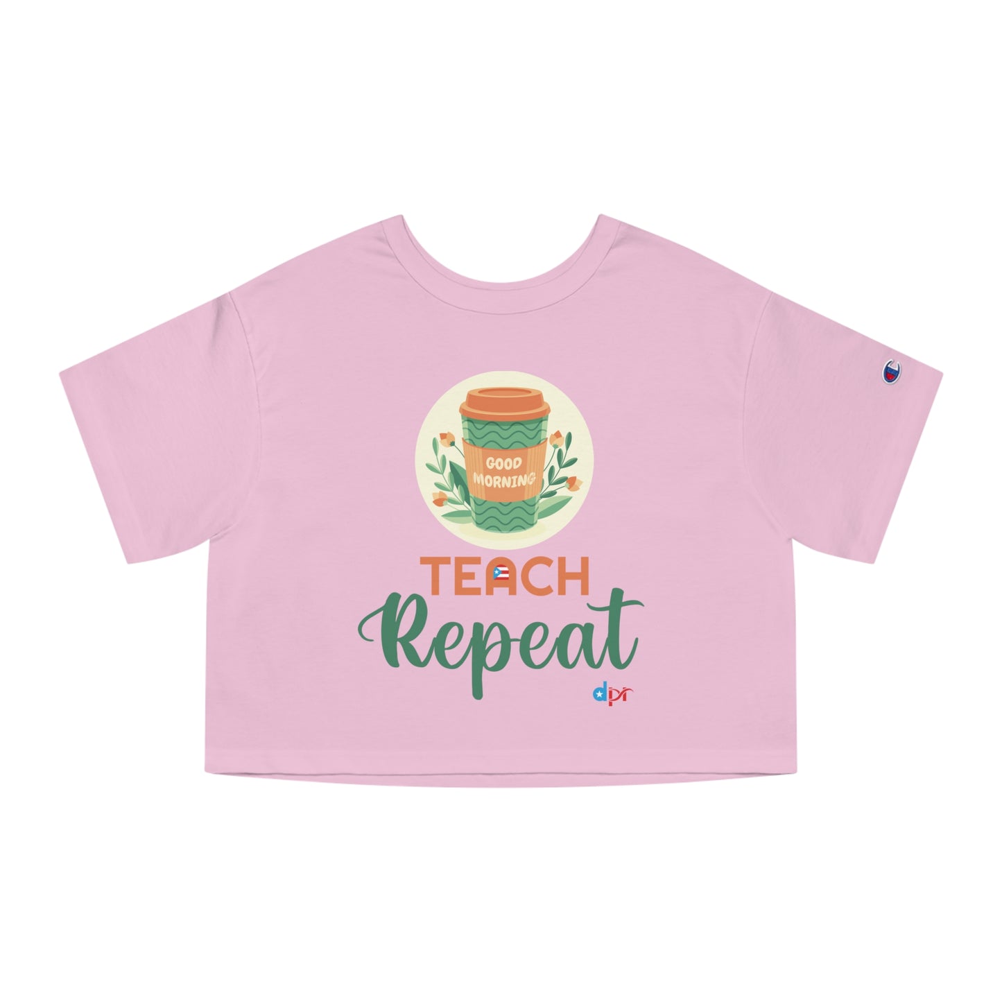 Coffee Teach Repeat - Back To School Boricua T Shirt Flowy Cropped Tee