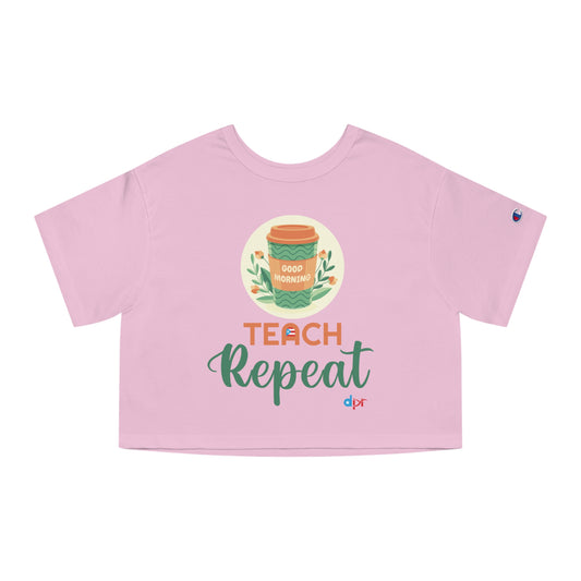 Coffee Teach Repeat - Back To School Boricua T Shirt Flowy Cropped Tee