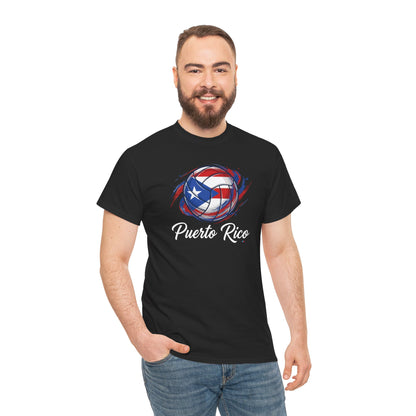 Puerto Rico Volleyball Flag | Unisex Heavy Cotton T-Shirt